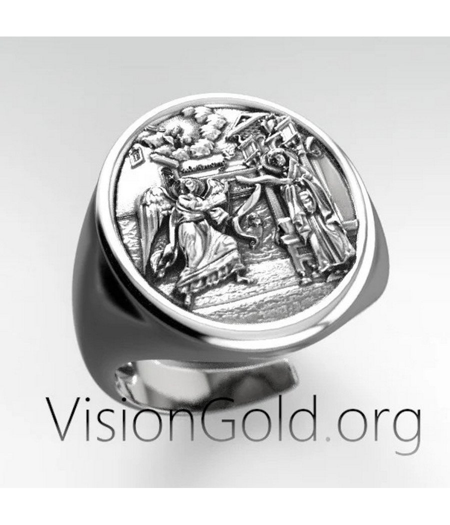 Virgin Mary Christian Signet Ring 0524