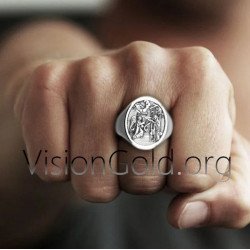 Virgin Mary Christian Signet Ring 0524