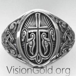 Anillo Signet Christian Cross 0570