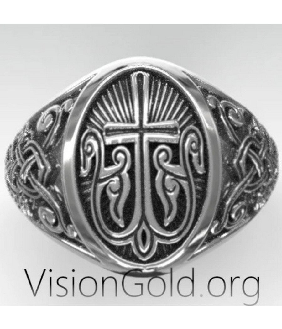 Anillo Signet Christian Cross 0570