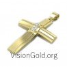Cross Pendant Necklace 0031,blue diamond cross, modern gold