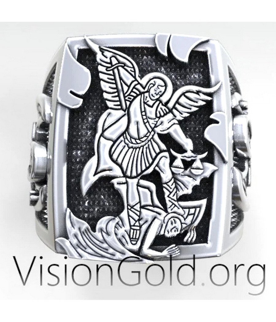 Bague Signet Saint Michael Christian 0526