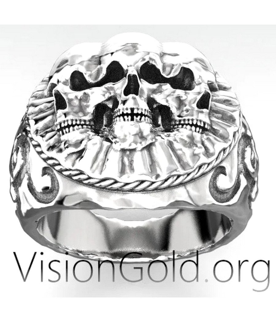 Vintage Skull Biker Ring 0477