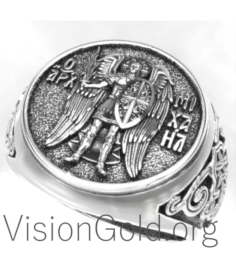 Saint Michael the Archangel Signet Ring 0108