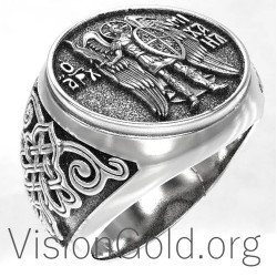 Saint Michael the Archangel Signet Ring 0108