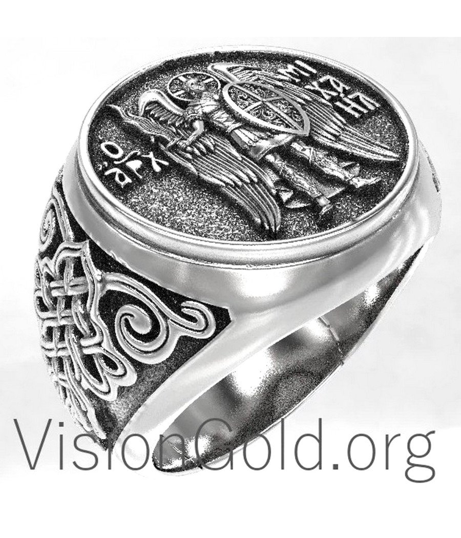 Saint Michael the Archangel Signet Ring 0108