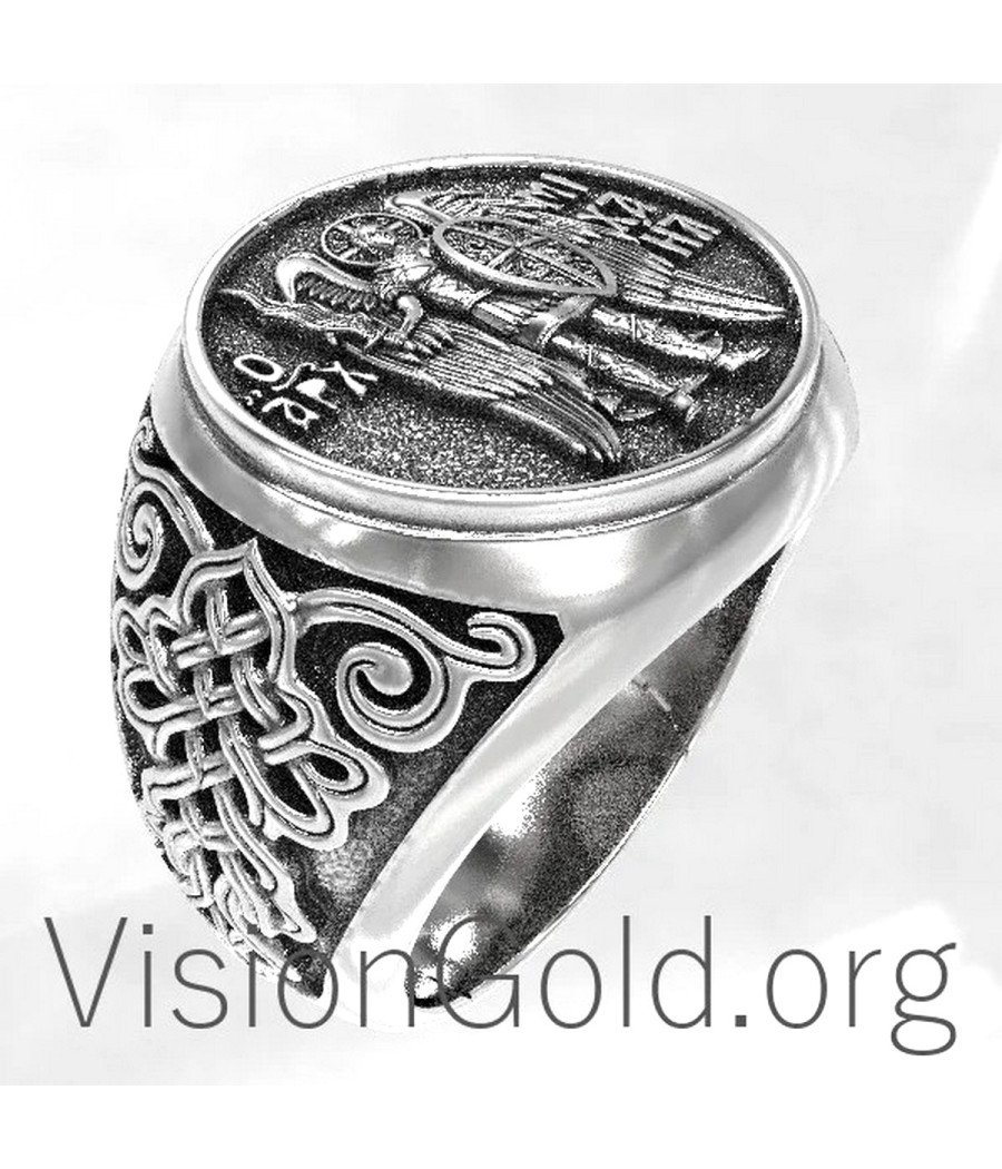 Saint Michael the Archangel Signet Ring 0108