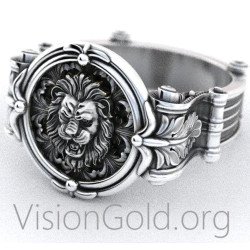 Кольцо Chevalier Signet Lion Head с флером де Лис 0243