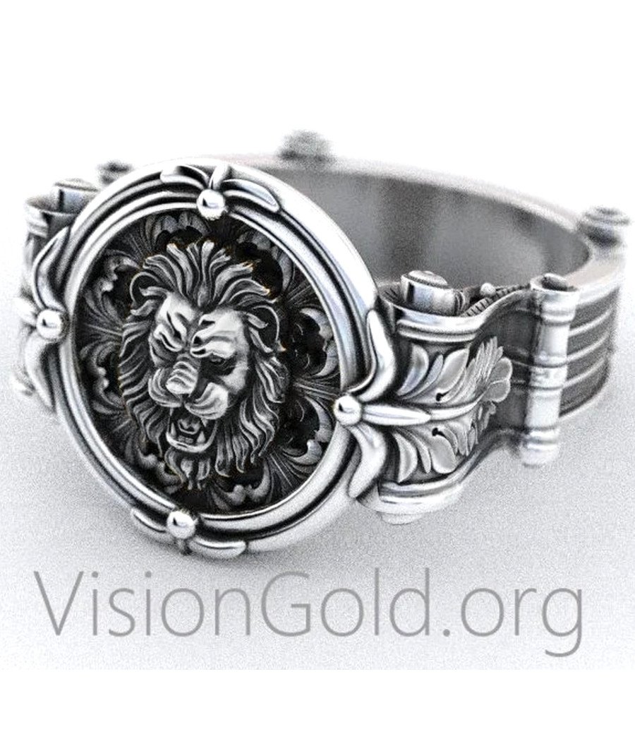 Кольцо Chevalier Signet Lion Head с флером де Лис 0243