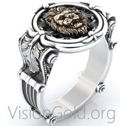 Кольцо Chevalier Signet Lion Head с флером де Лис 0243