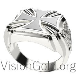 Unique Mens Cross Ring 0109