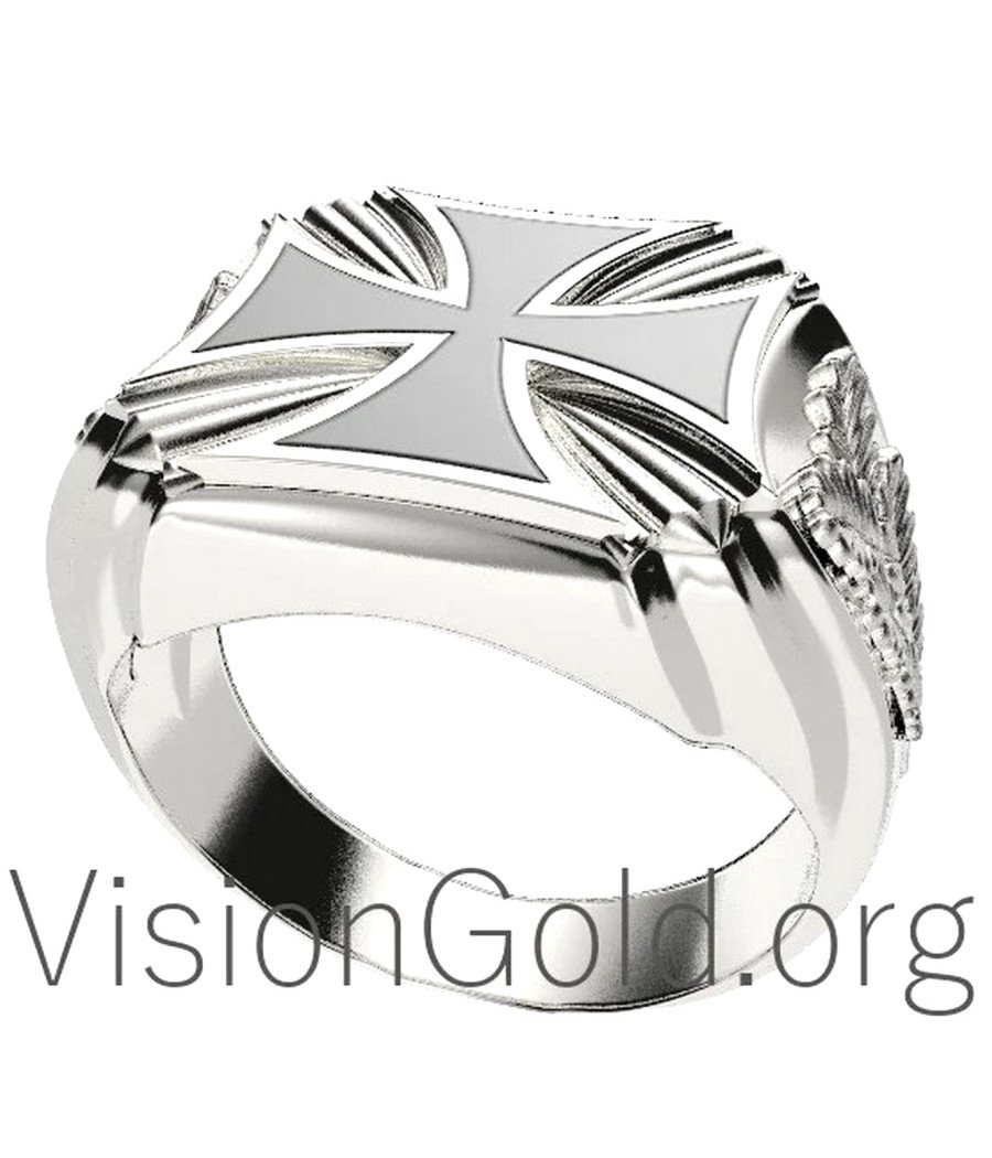 Unique Mens Cross Ring 0109