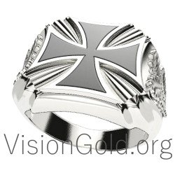 Unique Mens Cross Ring 0109