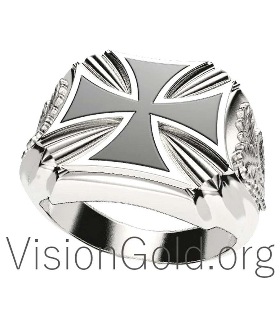 Unique Mens Cross Ring 0109