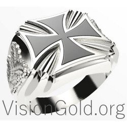 Unique Mens Cross Ring 0109