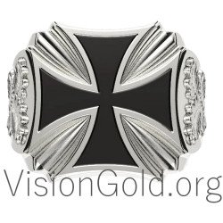 Unique Mens Cross Ring 0109