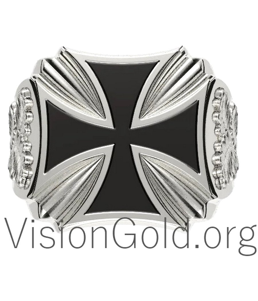 Unique Mens Cross Ring 0109