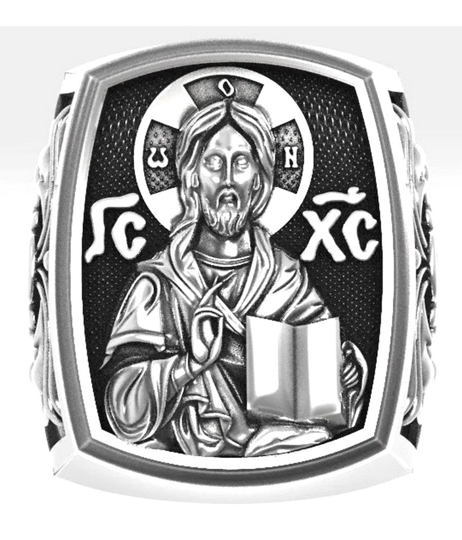 Signet bague Jésus Christ Amulette de la foi et de l'amour 0204