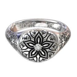 Floral Engraved Men Ring 0024