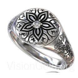 Floral Engraved Men Ring 0024