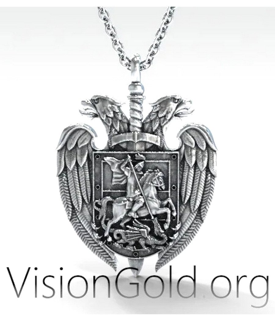 St. George Double-Headed Eagle Coat Of Arms Pendant 0155