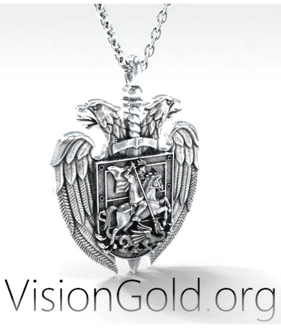 St. George Double-Headed Eagle Coat Of Arms Pendant 0155