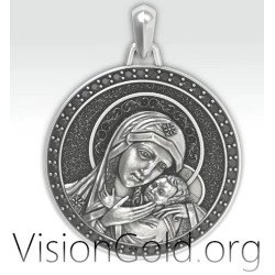 Pendentif oxydé Vierge Marie et Jésus 0121