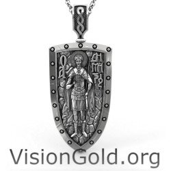 Patron St Demetrius Men's Pendant Necklace 0206