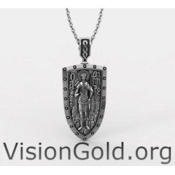 Μενταγιόν Άγιος Δημήτριος Ασημένιο 0206