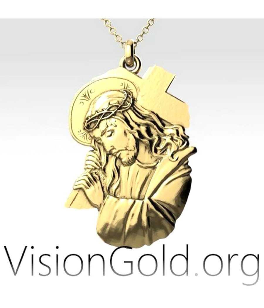 Religious Silver Jesus Christ Pendant Necklace 0146