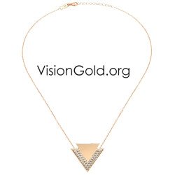 Ασημένιο 925 Κολιέ Τρίγωνο 0311