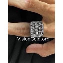 Cruz Caballeros Templarios Signet Ring 0900