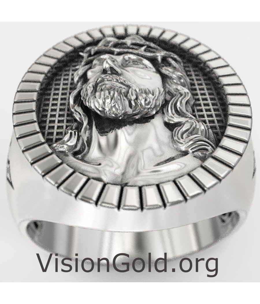 Jesús Oval Signet Christian Ring 0901