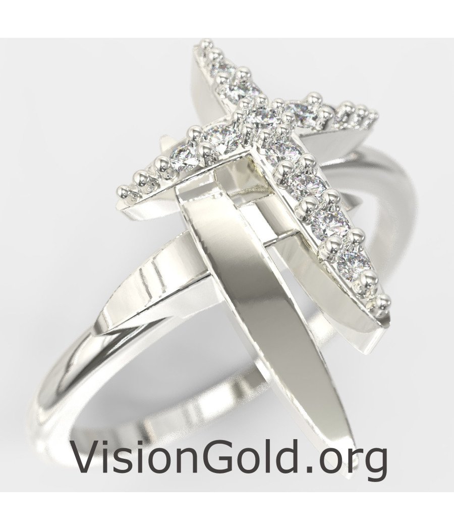 Double Cross Elegant Ring 0267L