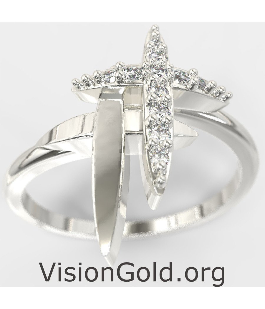 Double Cross Elegant Ring 0267L