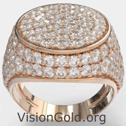 Pave Chevalier Signet Ring 1383R