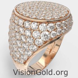 Pave Chevalier Signet Ring 1383R