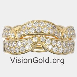 Χρυσό Δαχτυλίδι Αλυσίδα Κ14 Με Ζιργκόν 0001K