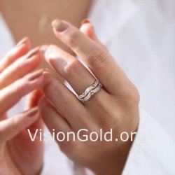 Bague à chaîne cubaine en or rose 14K 0001R