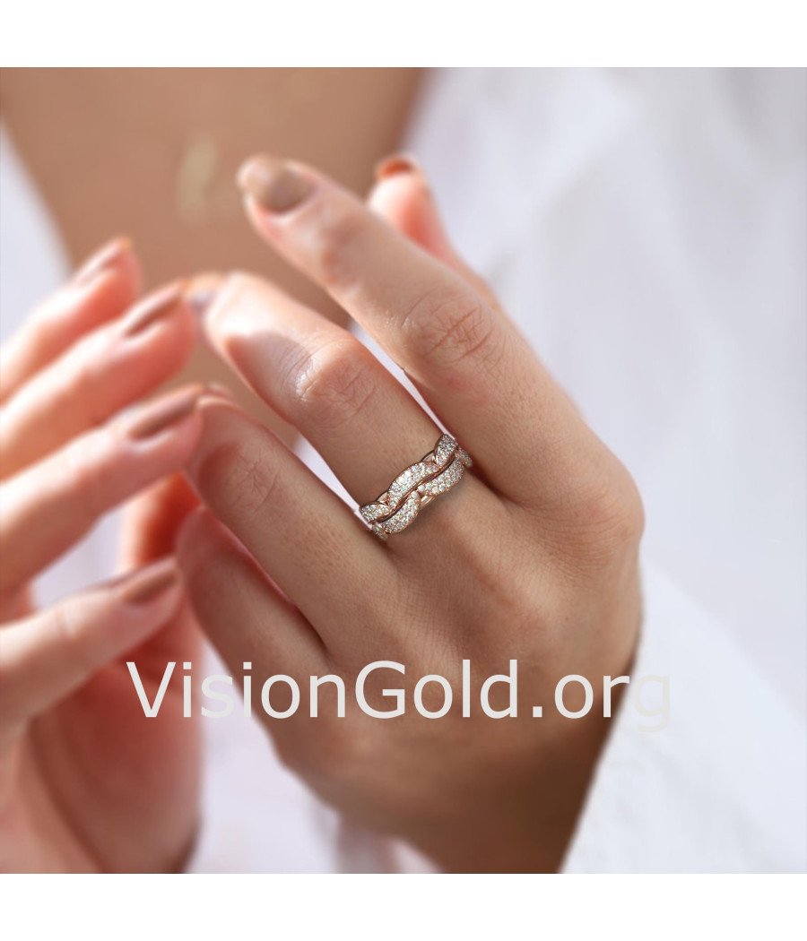 Rose Gold 14K Cuban Chain Ring 0001R