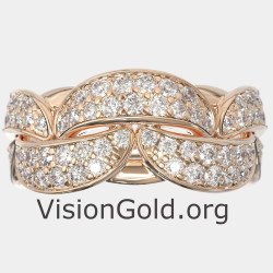 Rose Gold 14K Cuban Chain Ring 0001R