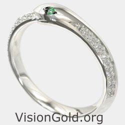 Delicate Whitegold Ouroboros Snake Ring 155L