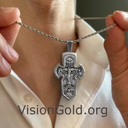 Pendentif orthodoxe chrétien Crucifix Jésus Croix 0022