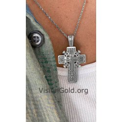 Collier croix chrétienne en argent 0021