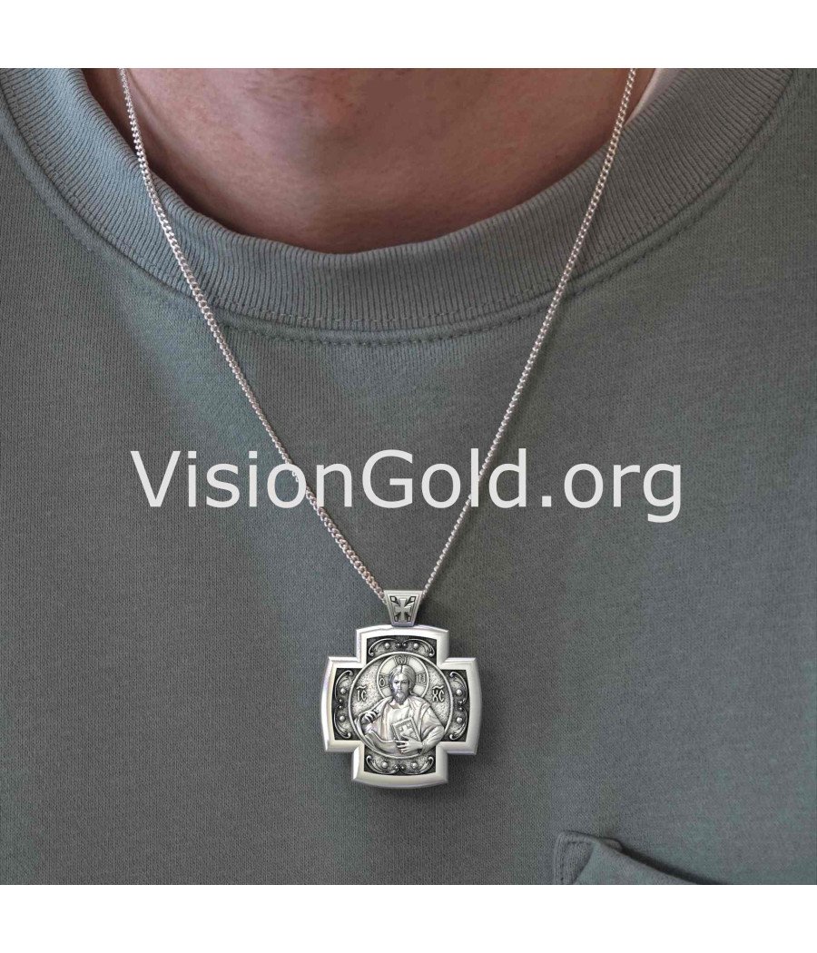 Ανδρικός Σταυρός από Ασήμι 0064