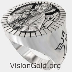 Handmade Archangel Michael Signet Ring 0905