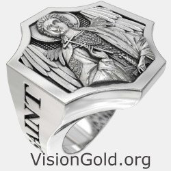 Anillo de San Miguel cristiano - Regalo para hombres religiosos