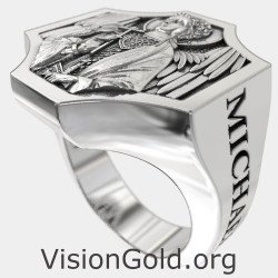 Christian St. Michael Ring - Gift for Religious Men 0904