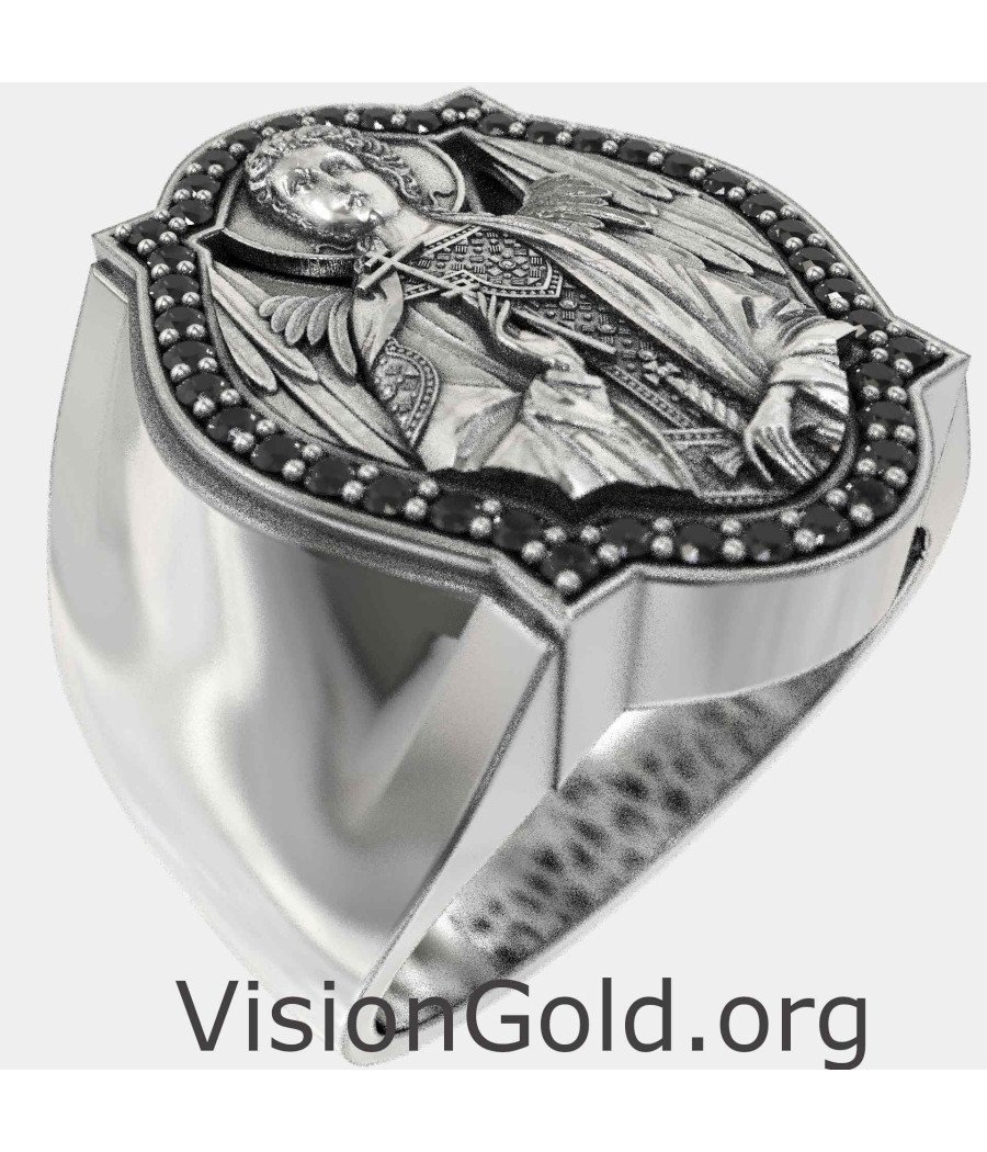 Mens Christian Catholic Archangel Michael Ring 0906