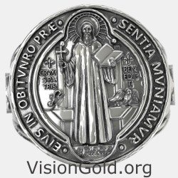 Catholic St Benedict Signet Ring 0907